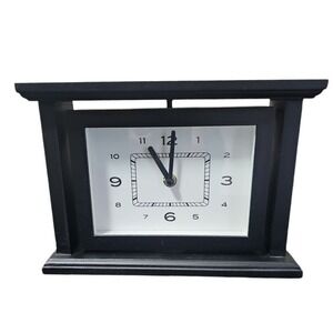 Melannco Elegant Black Clock Picture Frame Modern Design‎ Tabletop Timepiece